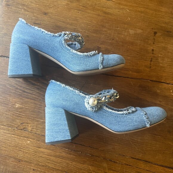 Miu Miu denim Mary Janes ~ size 38.5, pre-owned! - Picture 4 of 7